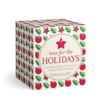 The Republic of Tea – Holiday Teas Assortment, 24 Individually-Wrapped Tea Bag Samples | Peppermint, Cinnamon, Vanilla, Pumpkin Spice