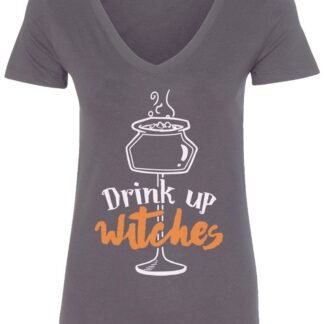 Threadrock Women's Drink Up Witches V-Neck T-Shirt