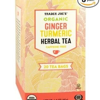 Trader Joe's Organic Ginger Turmeric Herbal Tea 20 tea bags (Pack of 3)