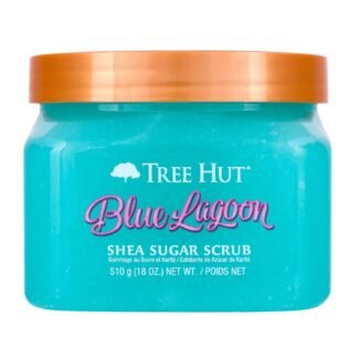 Tree Hut Blue Lagoon Shea Sugar Scrub, Exfoliating, Hydrating & Moisturizing Body Scrub with Shea Butter & Nourishing Essential Oils, Smooth & Soften Skin, 18 oz