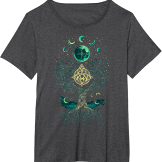 Tree Moon Phases Yggdrasil Viking Pagan Wicca T-Shirt