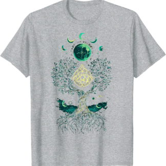 Tree Moon Phases Yggdrasil Viking Pagan Wicca T-Shirt