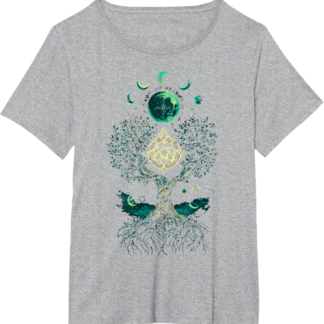 Tree Moon Phases Yggdrasil Viking Pagan Wicca T-Shirt