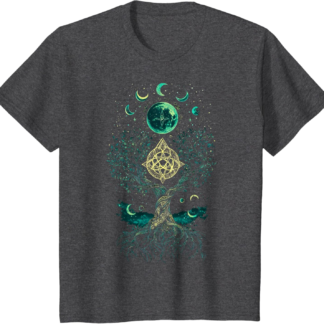 Tree Moon Phases Yggdrasil Viking Pagan Wicca T-Shirt