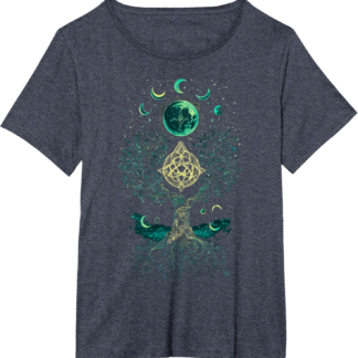 Tree Moon Phases Yggdrasil Viking Pagan Wicca T-Shirt