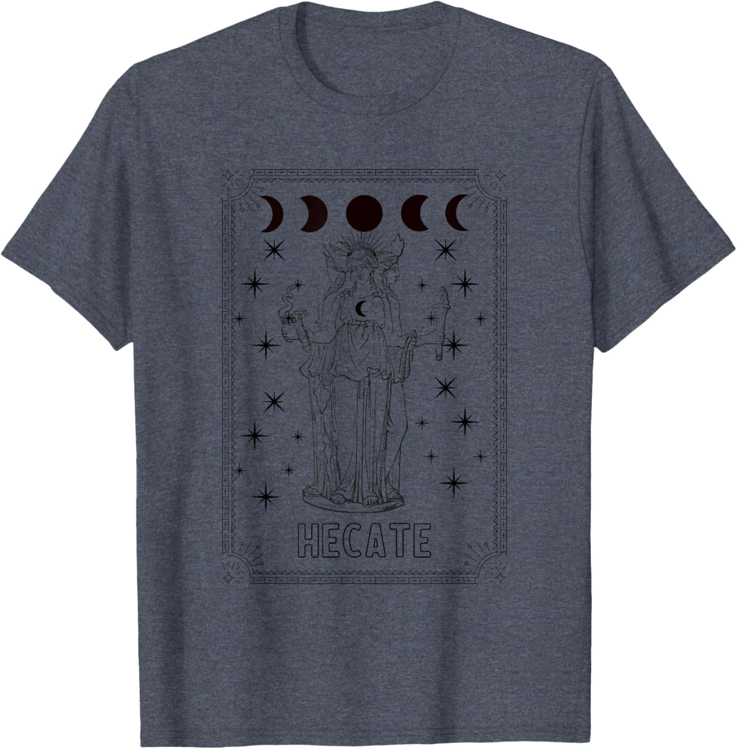 Triple Moon Goddess Hecate Tarot Card Wiccan Pagan Witch T-Shirt - lunas-mystic-emporium.com Triple Moon Goddess Hecate Tarot Card Wiccan Pagan Witch T-Shirt