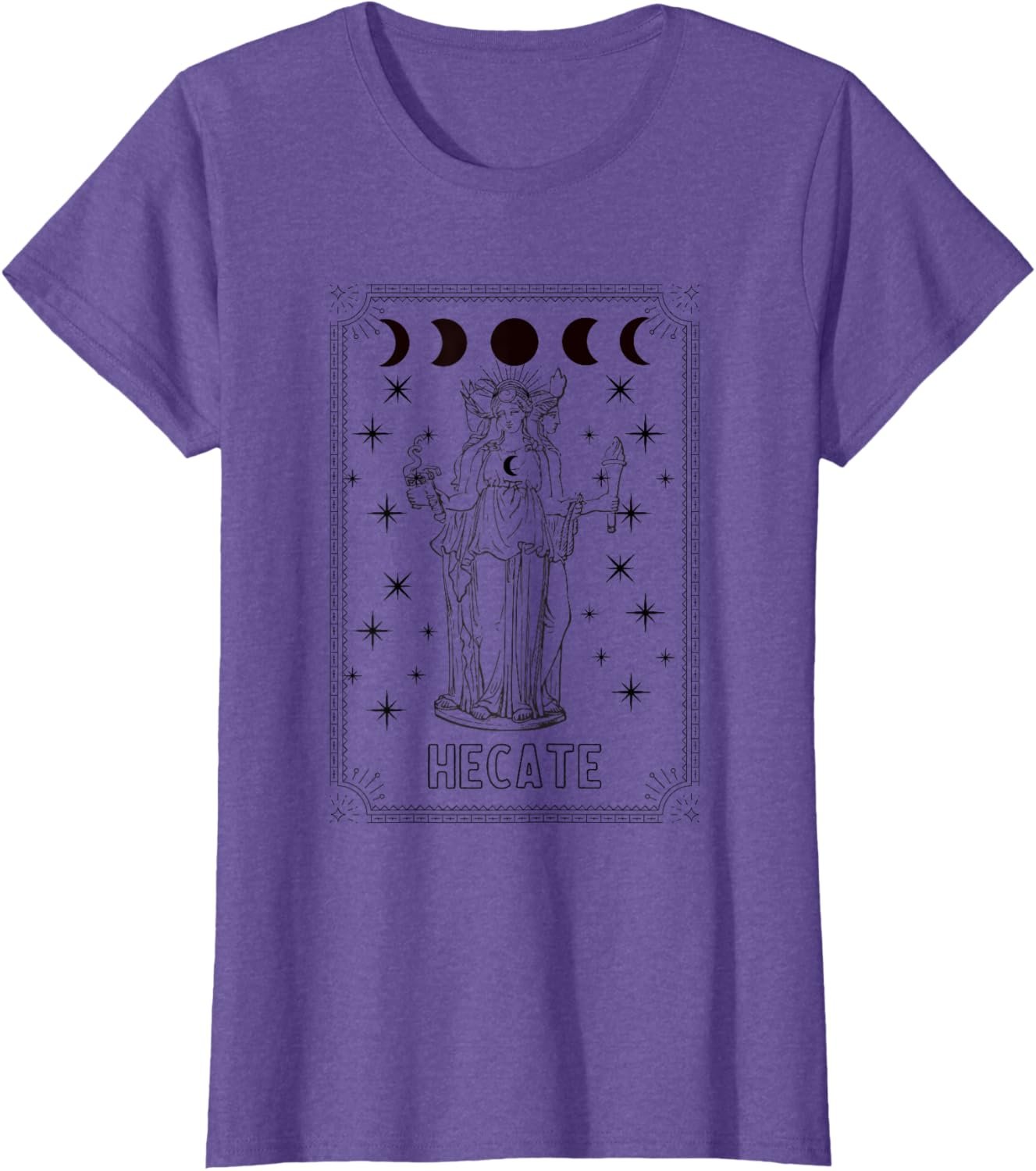 Triple Moon Goddess Hecate Tarot Card Wiccan Pagan Witch T-Shirt - lunas-mystic-emporium.com Triple Moon Goddess Hecate Tarot Card Wiccan Pagan Witch T-Shirt
