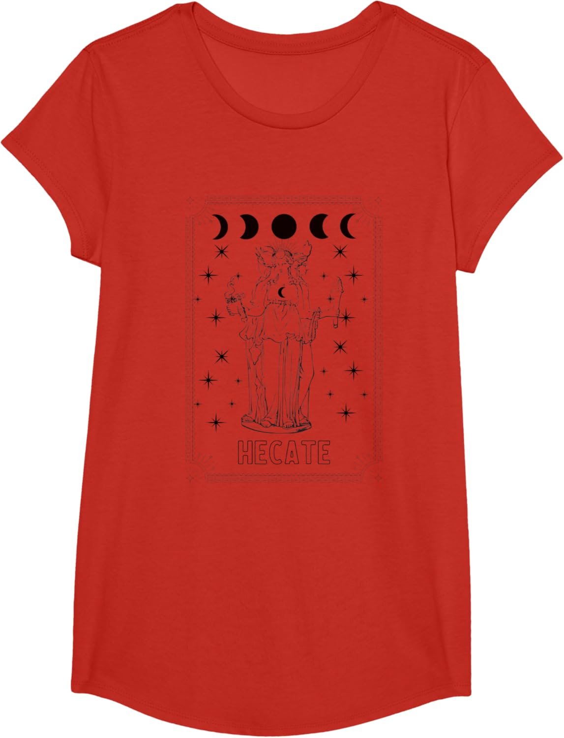 Triple Moon Goddess Hecate Tarot Card Wiccan Pagan Witch T-Shirt - lunas-mystic-emporium.com Triple Moon Goddess Hecate Tarot Card Wiccan Pagan Witch T-Shirt