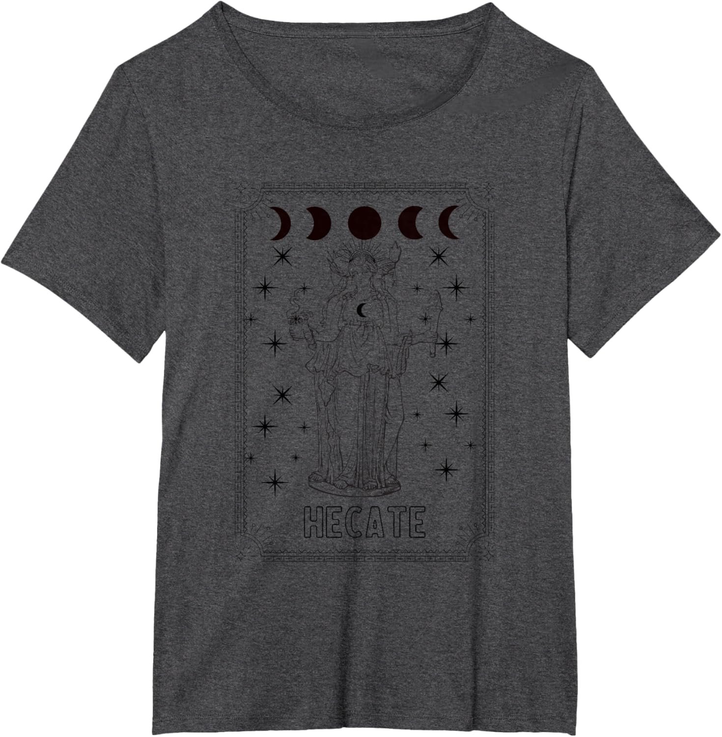Triple Moon Goddess Hecate Tarot Card Wiccan Pagan Witch T-Shirt - lunas-mystic-emporium.com Triple Moon Goddess Hecate Tarot Card Wiccan Pagan Witch T-Shirt