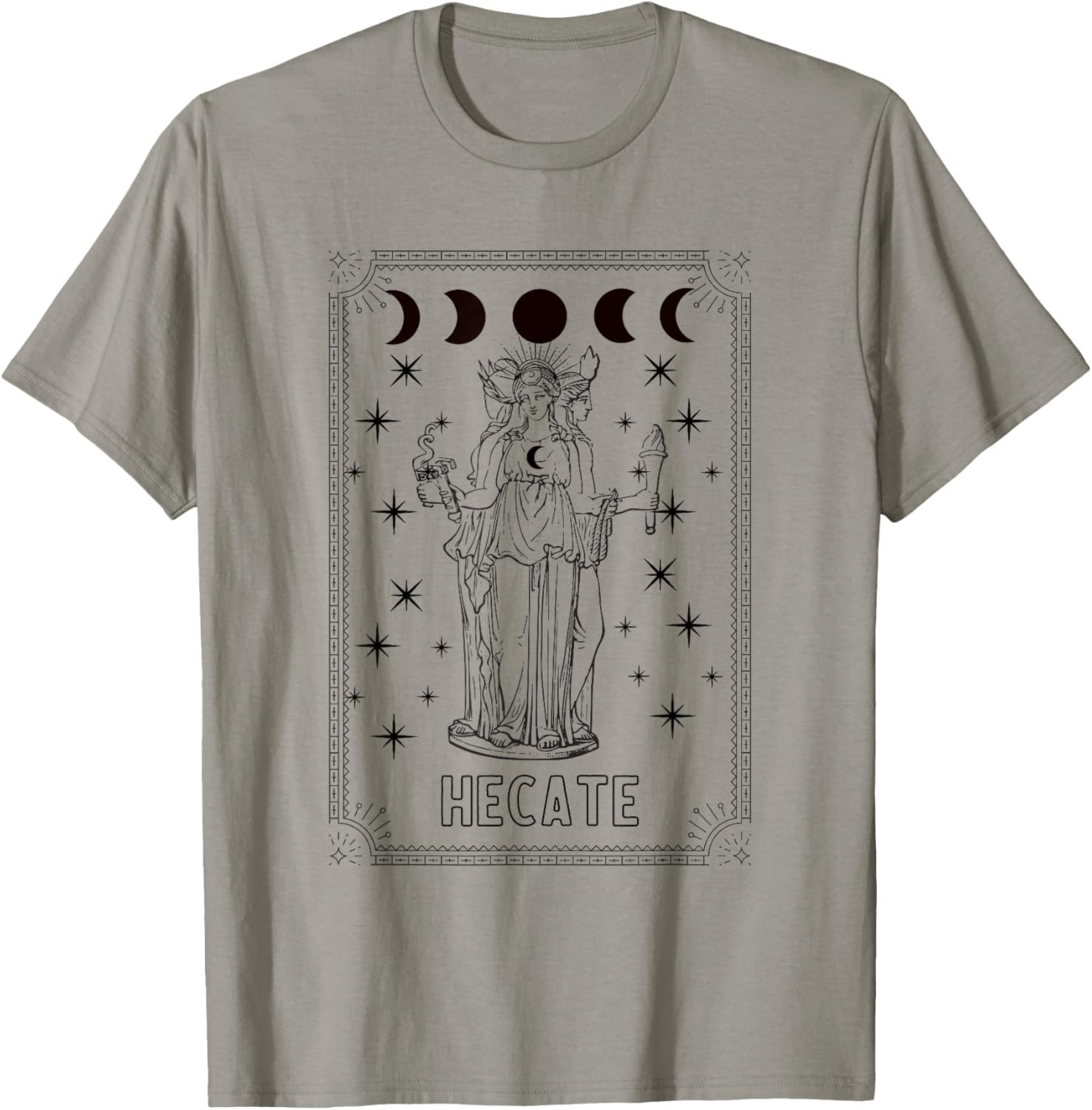 Triple Moon Goddess Hecate Tarot Card Wiccan Pagan Witch T-Shirt - lunas-mystic-emporium.com Triple Moon Goddess Hecate Tarot Card Wiccan Pagan Witch T-Shirt