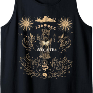 Triple Moon Goddess Hecate Tarot Card Wiccan Pagan Witch Tank Top