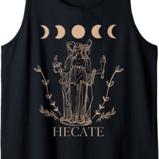 Triple Moon Goddess Tarot Card Wiccan Pagan Witch Hecate Tank Top