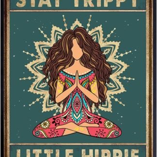 Trippy Wall Decor - Stay Trippy Little Hippie Wall Decor - Boho Art for Women, Girls - Hippie Room Picture - Bohemian Art - Zen Print - Meditation Gifts - Funny Sayings - Hippy...