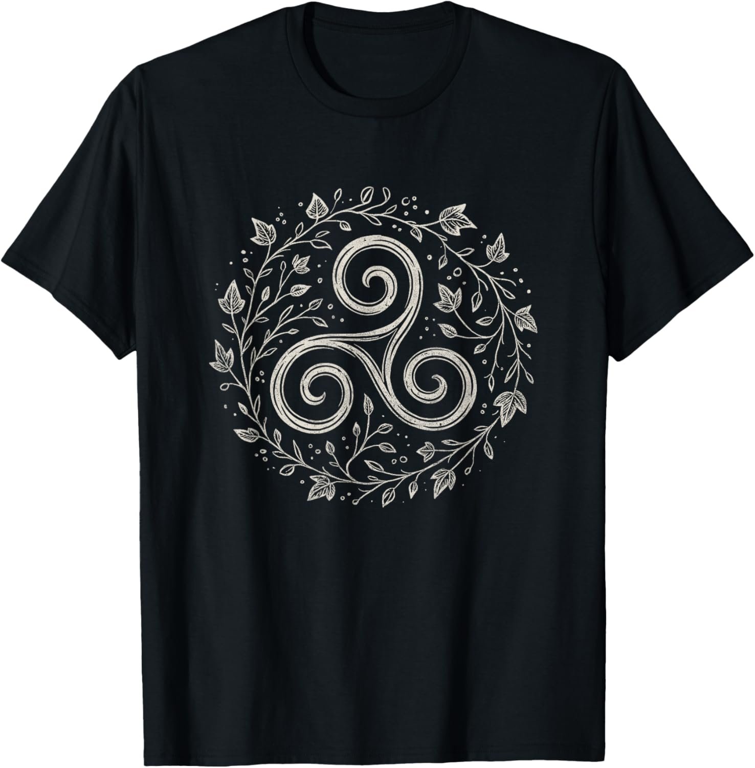 Triskelion Celtic Spiral Druid Pagan Leaf Nature Art Symbol T-Shirt - lunas-mystic-emporium.com Triskelion Celtic Spiral Druid Pagan Leaf Nature Art Symbol T-Shirt