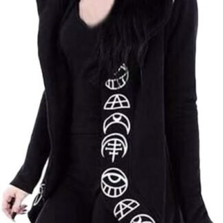 TWGONE Gothic Clothes for Women Plus Size Cloak with Hood Halloween Cardigan Hooded Cloak Fall Punk Clothes Womens Fashion