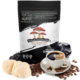 UpCup Koffee Functional Ground Mushroom Coffee - Includes Lions Mane, NAD+, & Himalayan Shilajit for Immune Support & Cognitive Boost - Made with Colombian Beans - 2.2 oz....