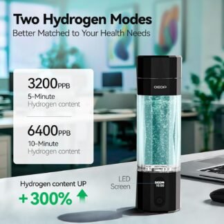 Upgrade Hydrogen Water Bottle - 6400PPB Hydrogen Water Generator, SPE/PEM Certified, 7oz Portable Hydro Water Machine, Perfect for Gym/Travel/Office & Gifts for Friends/Family