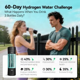 Upgrade Hydrogen Water Bottle - 6400PPB Hydrogen Water Generator, SPE/PEM Certified, 7oz Portable Hydro Water Machine, Perfect for Gym/Travel/Office & Gifts for Friends/Family