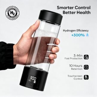 Upgraded Hydrogen Water Bottle Generator Glass, Touch Screen, Leak-Proof Lid, SPE/PEM Tech, Portable Rechargeable Hydrogen Water Bottle for Home Office Travel Fitness Drinking,...