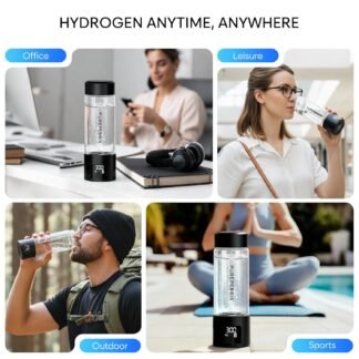 Upgraded Hydrogen Water Bottle Generator Glass, Touch Screen, Leak-Proof Lid, SPE/PEM Tech, Portable Rechargeable Hydrogen Water Bottle for Home Office Travel Fitness Drinking,...