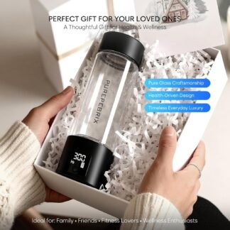 Upgraded Hydrogen Water Bottle Generator Glass, Touch Screen, Leak-Proof Lid, SPE/PEM Tech, Portable Rechargeable Hydrogen Water Bottle for Home Office Travel Fitness Drinking,...
