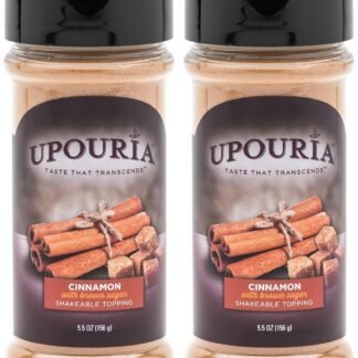 Upouria Cinnamon with Brown Sugar Shakeable Hot Cocoa and Coffee Topping 5.5 Ounce (Pack of 2)