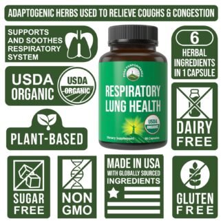 USDA Organic Lung Detox For Smokers And Non Smokers with 6 Top Ingredients. Mullein Leaf, Marshmallow Root, Calendula. Lungs Cleanse For Better Respiratory Health. Lung Support...