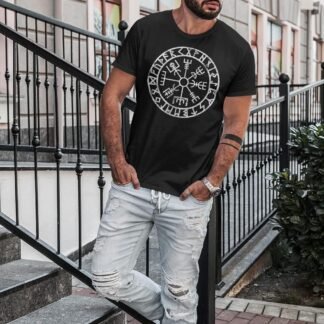 Vegvisir Nordic Viking Rune Compass Norse Germanic Icelandic Pagan Magic Symbol T-Shirt - lunas-mystic-emporium.com Vegvisir Nordic Viking Rune Compass Norse Germanic Icelandic Pagan Magic Symbol T-Shirt