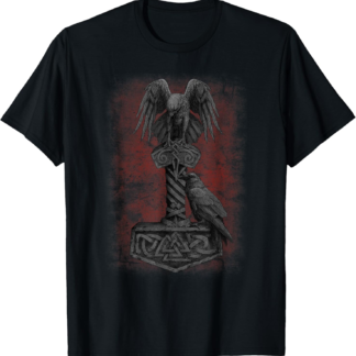 Viking Norse Mythology Thor's Mjolnir Odin's Huginn & Muninn T-Shirt