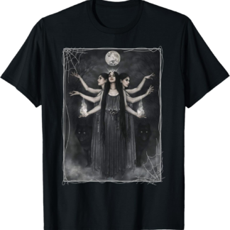 Vintage Cottagecore Aesthetic Witches werewolves Moon Witchy T-Shirt