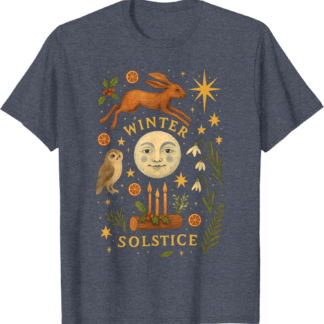 Vintage Winter Solstice Mystical Moon Pagan Yule Celebration T-Shirt