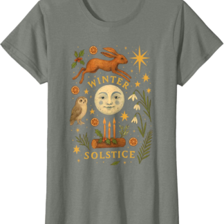 Vintage Winter Solstice Mystical Moon Pagan Yule Celebration T-Shirt