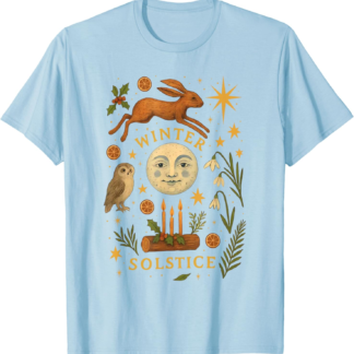 Vintage Winter Solstice Mystical Moon Pagan Yule Celebration T-Shirt