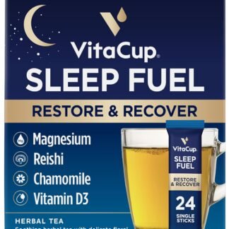 VitaCup Sleep Fuel Instant Tea Packets for Deep REM Sleep, Relax & De-Stress w/Chamomile, Magnesium, Vitamin D3, Coconut Water, Coconut Milk, Potassium, Calming for Full Body...