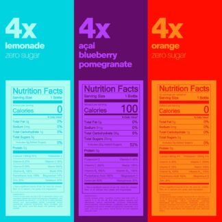 vitaminwater zero variety pack nutrient enhanced water w/ vitamins, 20 fl oz, 12 Pack