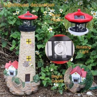 White Ceramic Lighthouse Statue Lamp - Light House Book Shelf Decor Aesthetic,Beach Themed Room Decor,Nautical Coastal Ocean Decoration for Home Bedroom Bathroom Living Room