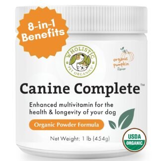 Wholistic Pet Organics Canine Complete - Dog Multivitamin Powder - 1 Lb - Daily Dog Vitamins and Supplements for Homemade Food - Immune System, Skin, Coat & Overall Health - All...