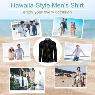 Wicca Moon Symbol Vintage Pagan Novelty Men's Long Sleeve Shirts Casual Button Down Shirt Pullover Tops