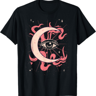 Wiccan Mall Goth Alt Clothing Moon Protection Evil Eye T-Shirt