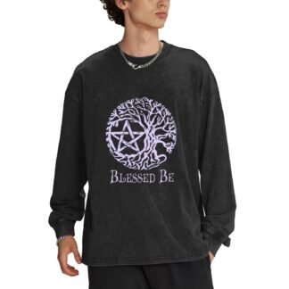 Wiccan & Pagan Sacred Men's Crew Neck Long-Sleeved T-Shirt Tops