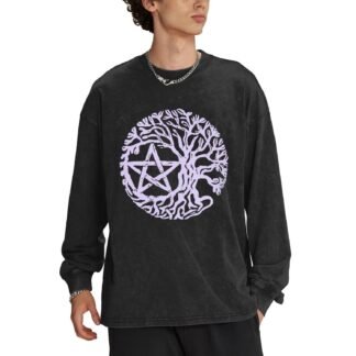 Wiccan & Pagan Sacred Men's Crew Neck Long-Sleeved T-Shirt Tops