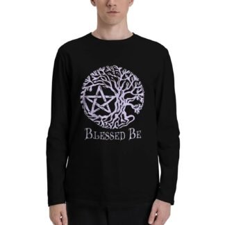Wiccan & Pagan Sacred Men's Long Sleeve T-Shirt 100% Cotton Tee