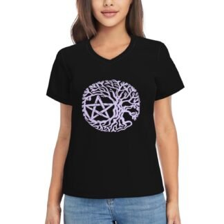 Wiccan & Pagan Sacred Women's Classic V-Neck T-Shirt Short-Sleeved for Women
