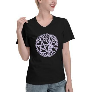 Wiccan & Pagan Sacred Women's V Neck T Shirts Cotton Short-Shirts for Women
