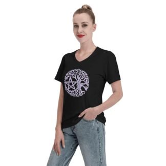 Wiccan & Pagan Sacred Women's V Neck T Shirts Cotton Short-Shirts for Women