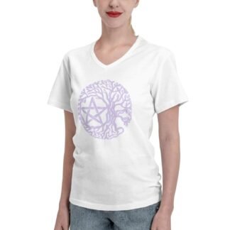 Wiccan & Pagan Sacred Women's V Neck T Shirts Cotton Short-Shirts for Women