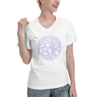 Wiccan & Pagan Sacred Women's V Neck T Shirts Cotton Short-Shirts for Women
