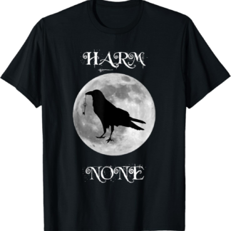 Wiccan T-Shirt Harm None Raven Moon