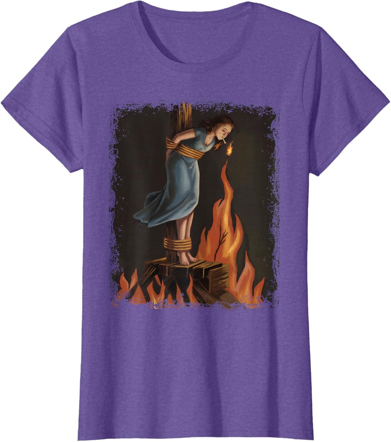 Witch Lighting Cigarette With Flames Occult Unholy Feminist T-Shirt - lunas-mystic-emporium.com Witch Lighting Cigarette With Flames Occult Unholy Feminist T-Shirt