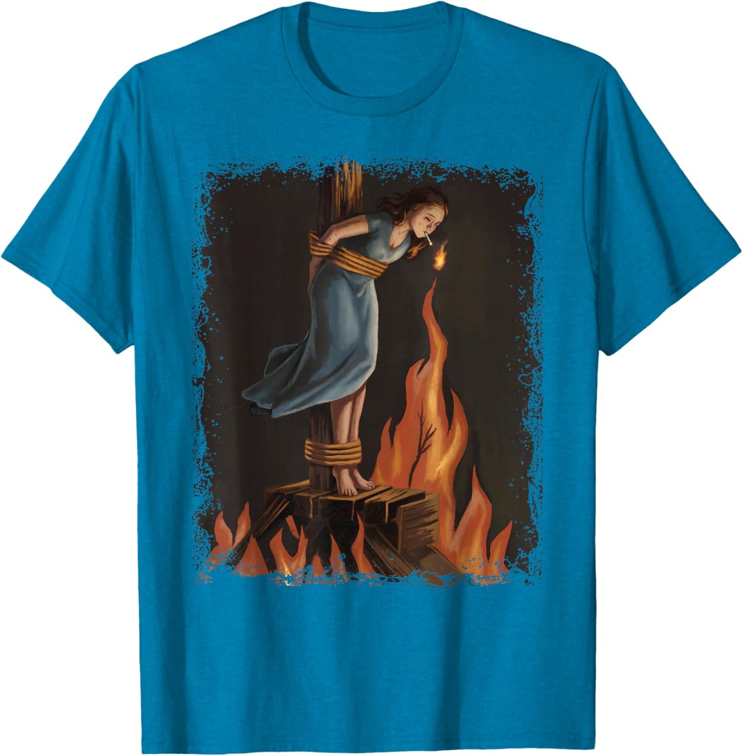 Witch Lighting Cigarette With Flames Occult Unholy Feminist T-Shirt - lunas-mystic-emporium.com Witch Lighting Cigarette With Flames Occult Unholy Feminist T-Shirt